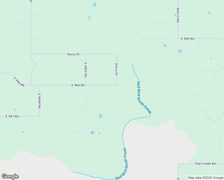 map of restaurants, bars, coffee shops, grocery stores, and more near Darcy Drive in Vian