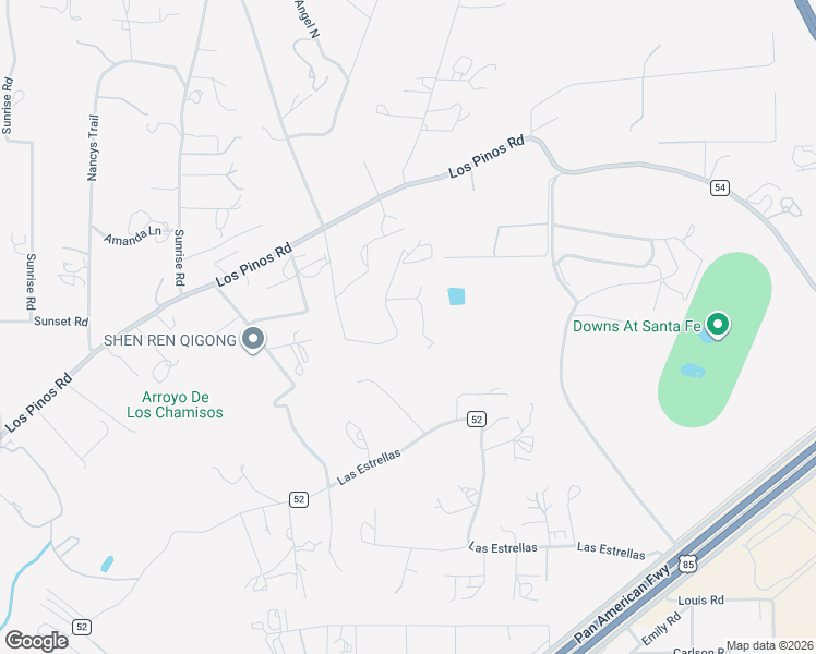 map of restaurants, bars, coffee shops, grocery stores, and more near 12 Scarlett Lane in Santa Fe