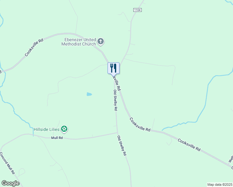 map of restaurants, bars, coffee shops, grocery stores, and more near 6916 Old Shelby Road in Vale