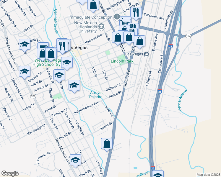 map of restaurants, bars, coffee shops, grocery stores, and more near 110 10th Street in Las Vegas