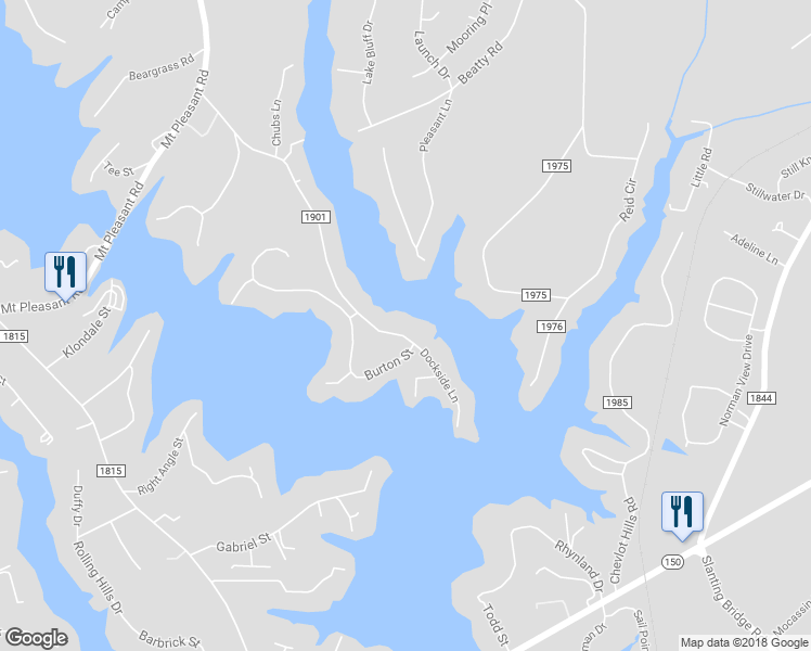 map of restaurants, bars, coffee shops, grocery stores, and more near 3740 Dockside Lane in Sherrills Ford