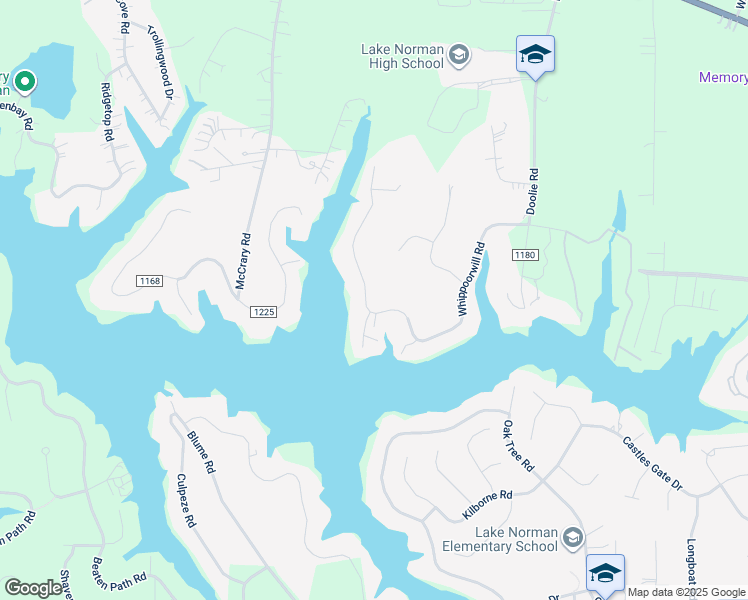 map of restaurants, bars, coffee shops, grocery stores, and more near 264 Whippoorwill Road in Mooresville