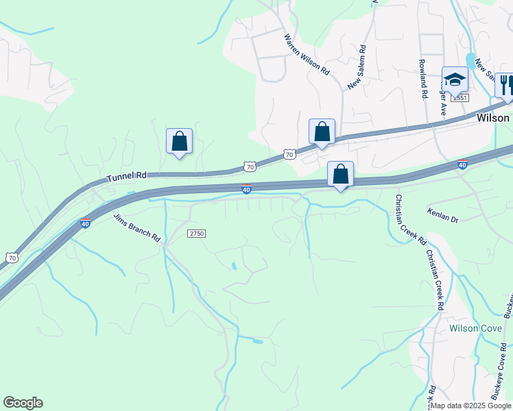 map of restaurants, bars, coffee shops, grocery stores, and more near 313 Tanbridge Road in Swannanoa