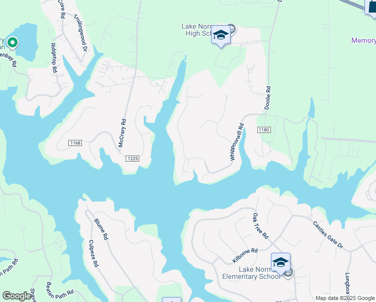 map of restaurants, bars, coffee shops, grocery stores, and more near 264 Whippoorwill Road in Mooresville