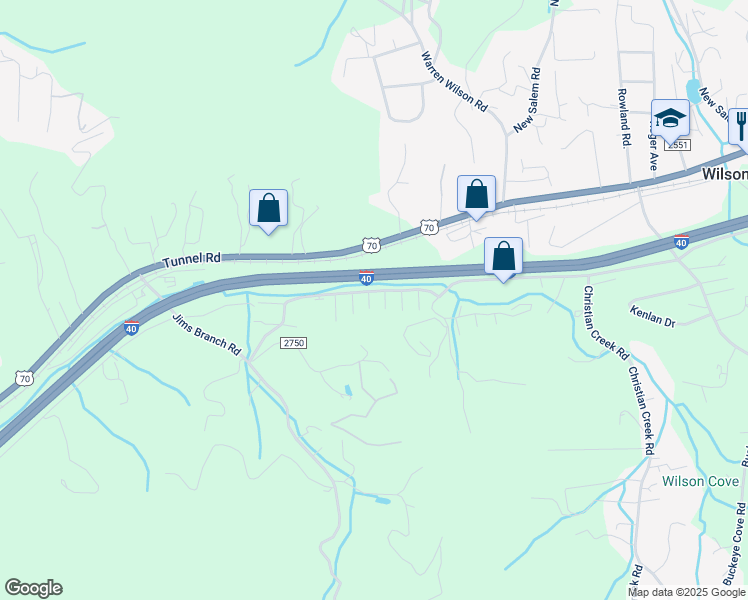 map of restaurants, bars, coffee shops, grocery stores, and more near 204 Pembrook Road in Swannanoa