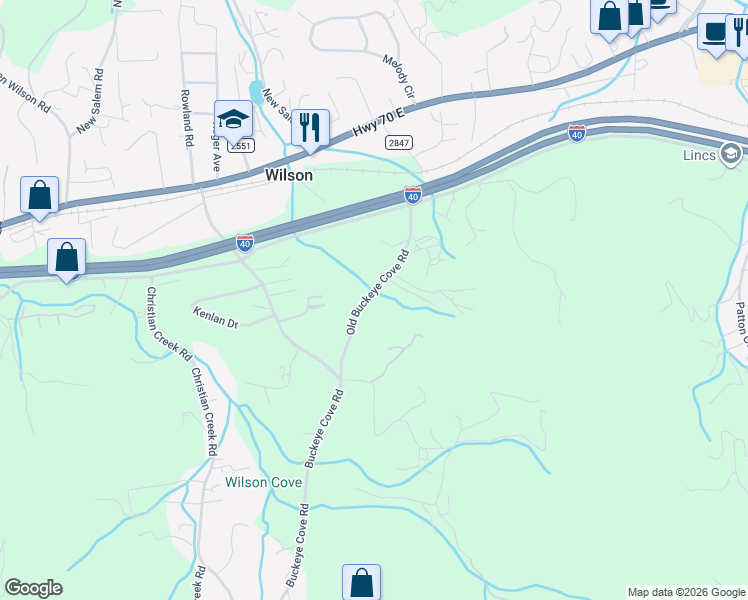 map of restaurants, bars, coffee shops, grocery stores, and more near 99999 Old Buckeye Cove Road in Swannanoa