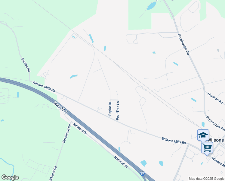 map of restaurants, bars, coffee shops, grocery stores, and more near 134 Poplar Drive in Clayton