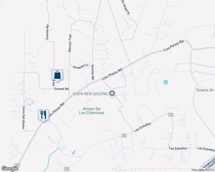 map of restaurants, bars, coffee shops, grocery stores, and more near 172 Los Pinos Road in Santa Fe