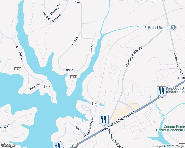 map of restaurants, bars, coffee shops, grocery stores, and more near 3681 Chevlot Hills Rd in Sherrills Ford