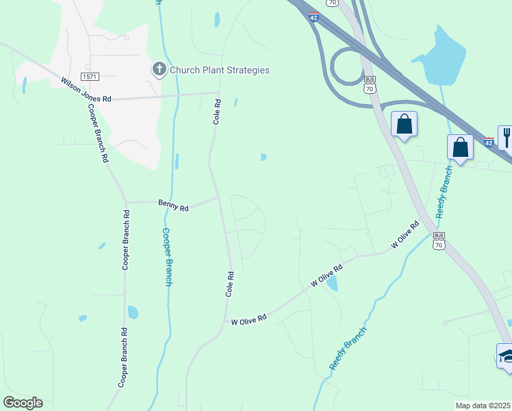 map of restaurants, bars, coffee shops, grocery stores, and more near 140 North Keatts Winner Court in Clayton