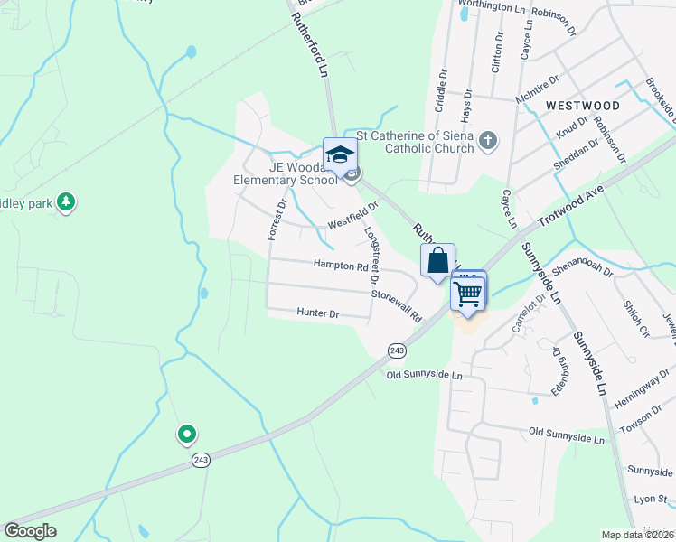 map of restaurants, bars, coffee shops, grocery stores, and more near 206 Hampton Road in Columbia