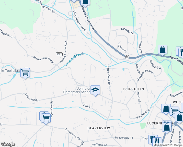 map of restaurants, bars, coffee shops, grocery stores, and more near 153 Estelle Park Drive in Asheville