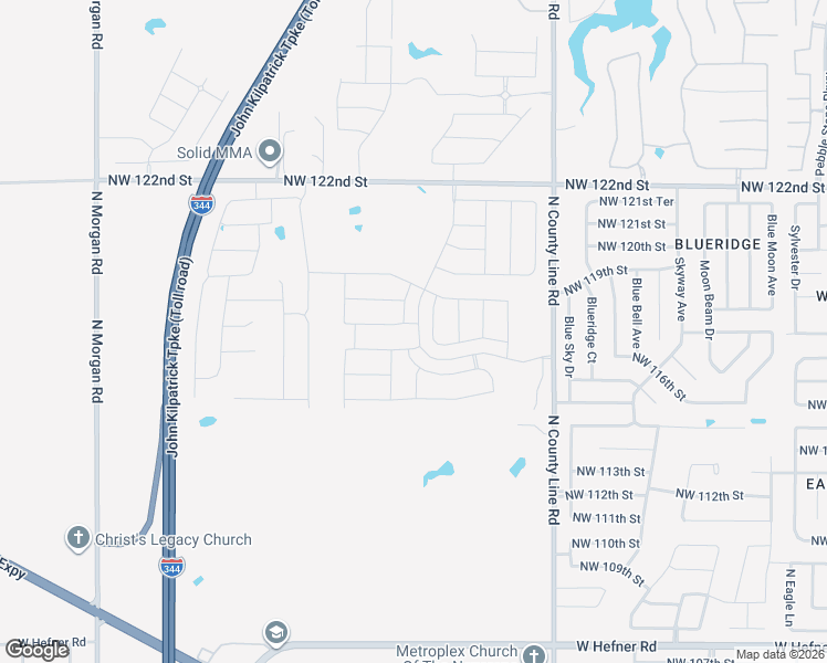 map of restaurants, bars, coffee shops, grocery stores, and more near 9258-9320 Northwest 122nd Street in Yukon