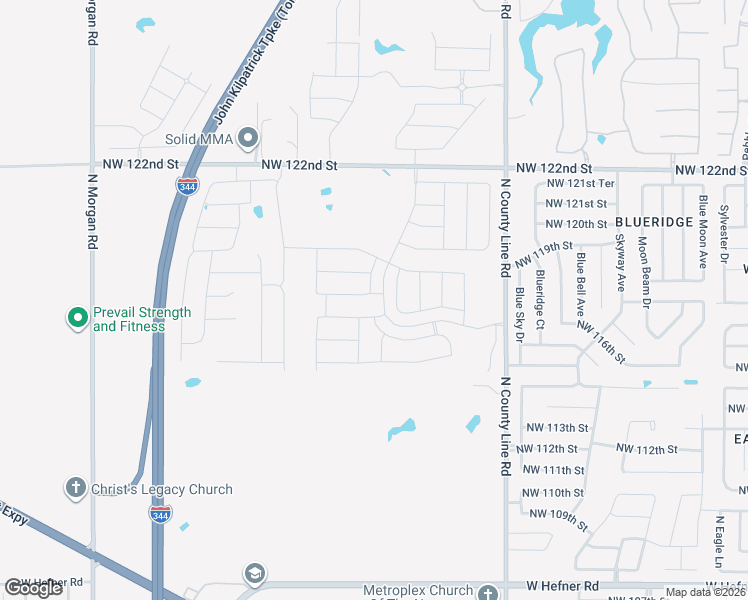 map of restaurants, bars, coffee shops, grocery stores, and more near 9258-9320 Northwest 122nd Street in Yukon