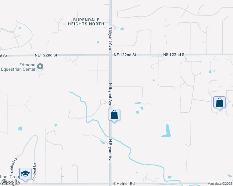 map of restaurants, bars, coffee shops, grocery stores, and more near 11800 North Bryant Avenue in Oklahoma City