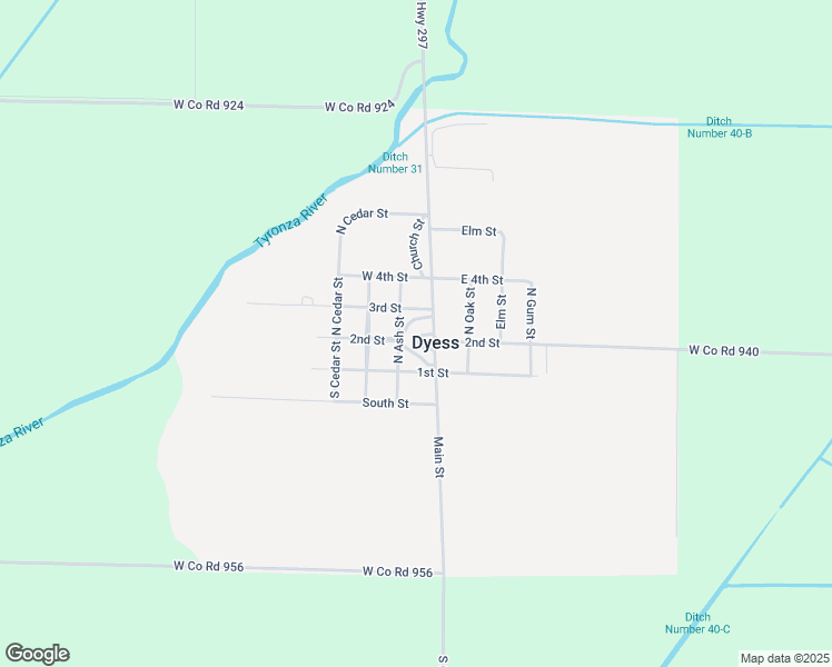 map of restaurants, bars, coffee shops, grocery stores, and more near 110 Center Drive in Dyess