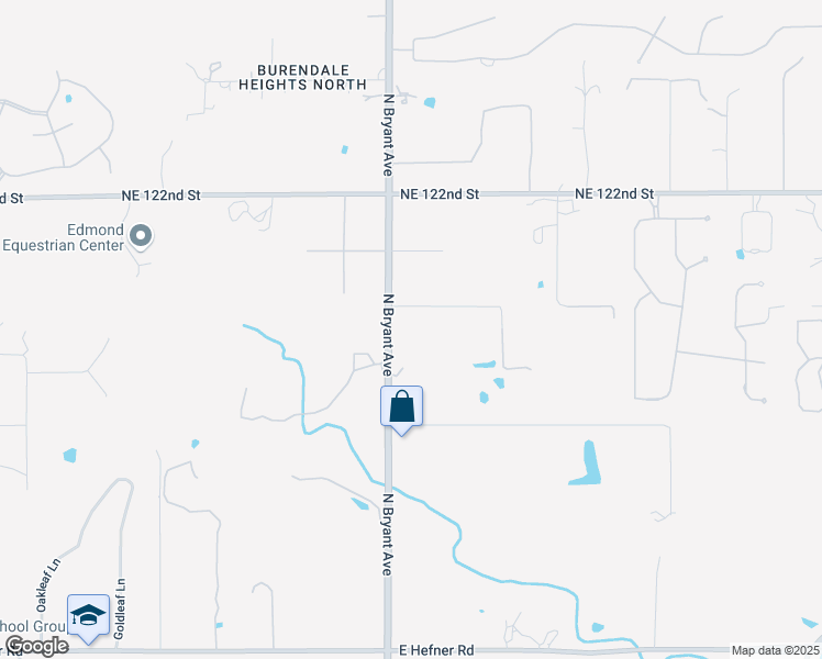 map of restaurants, bars, coffee shops, grocery stores, and more near 11800 North Bryant Avenue in Oklahoma City