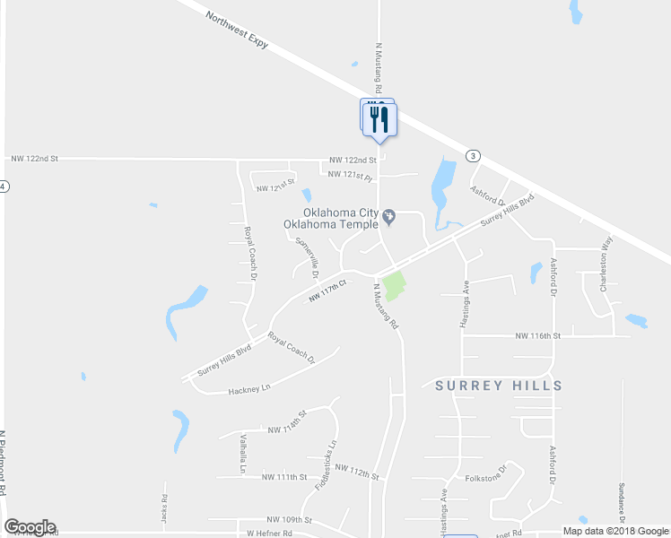 map of restaurants, bars, coffee shops, grocery stores, and more near 11901 Surrey Lane in Yukon