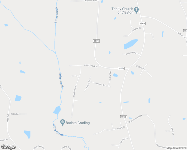 map of restaurants, bars, coffee shops, grocery stores, and more near 150 Felicia Court in Clayton