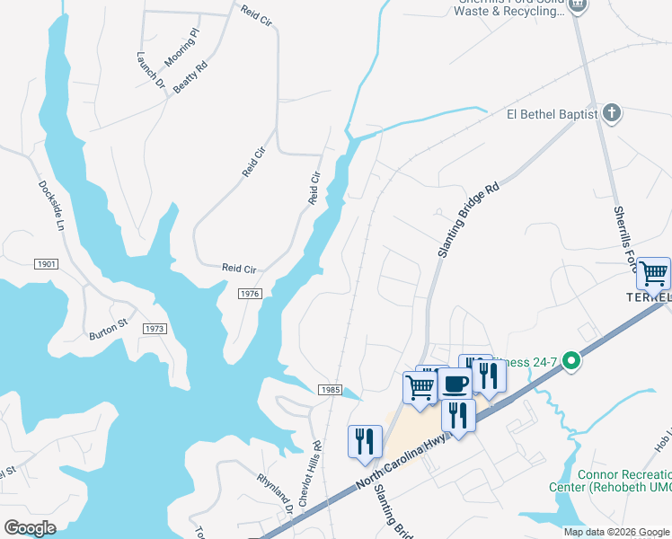 map of restaurants, bars, coffee shops, grocery stores, and more near 3681 Chevlot Hills Rd in Sherrills Ford