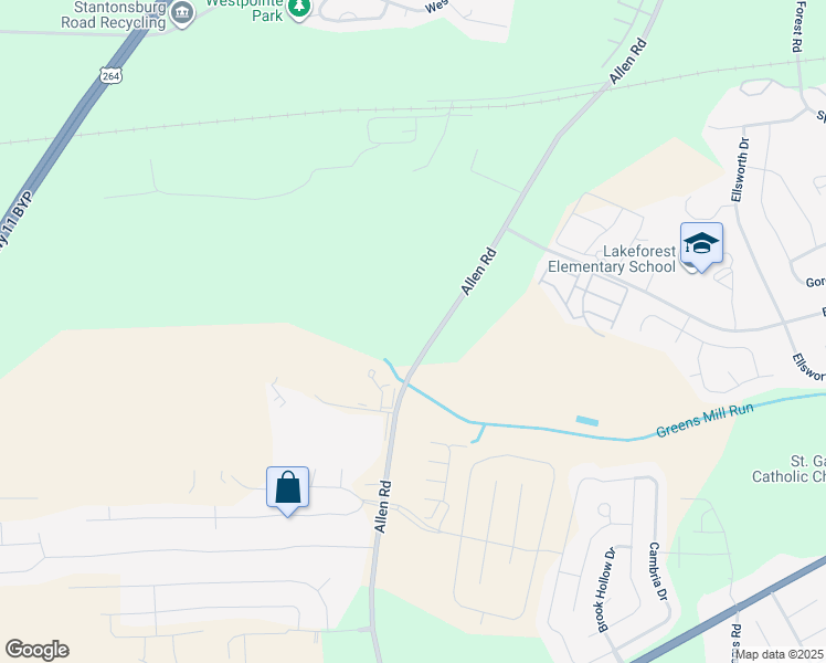 map of restaurants, bars, coffee shops, grocery stores, and more near 1910 Allen Road in Greenville