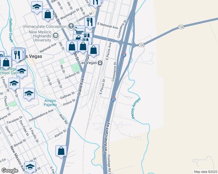 map of restaurants, bars, coffee shops, grocery stores, and more near 301 Tilden Street in Las Vegas