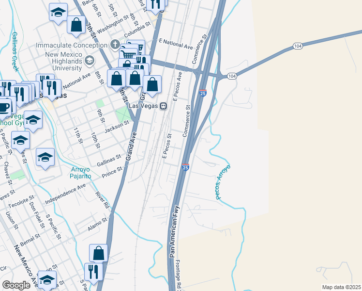 map of restaurants, bars, coffee shops, grocery stores, and more near 301 Tilden Street in Las Vegas