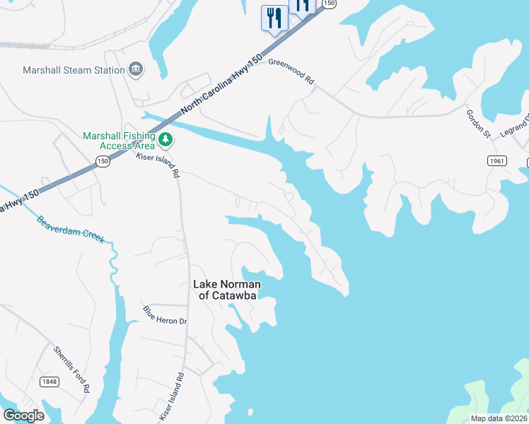 map of restaurants, bars, coffee shops, grocery stores, and more near 8825 Holdsclaw Road in Lake Norman of Catawba