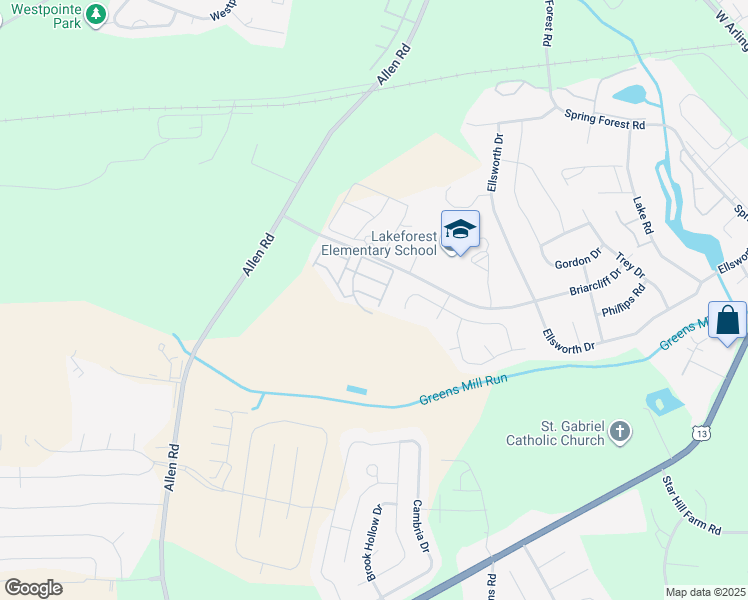 map of restaurants, bars, coffee shops, grocery stores, and more near 124 Chandler Drive in Greenville