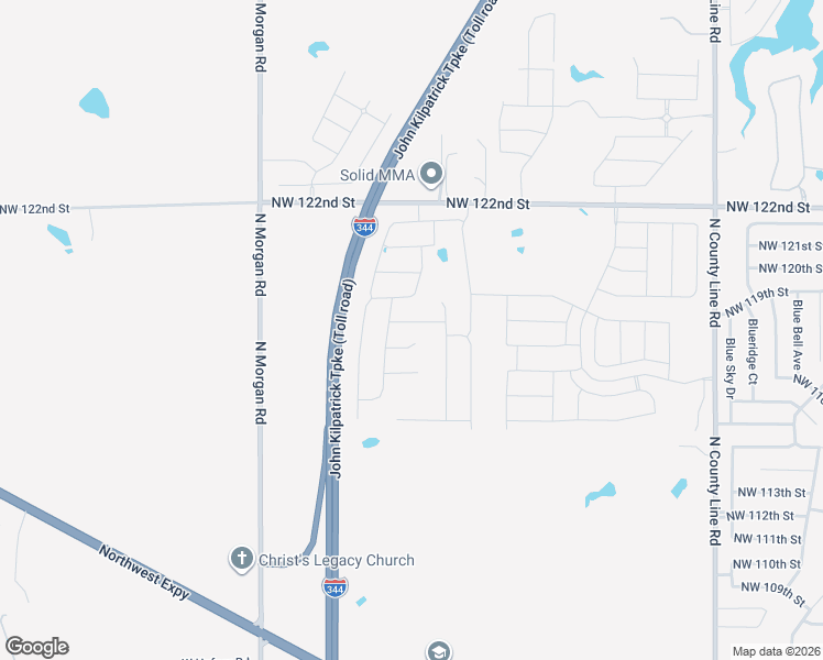 map of restaurants, bars, coffee shops, grocery stores, and more near John Kilpatrick Turnpike in Yukon