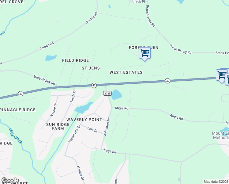 map of restaurants, bars, coffee shops, grocery stores, and more near 408 West Johnson Street in Raleigh