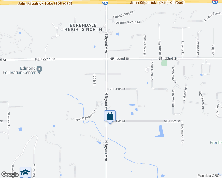 map of restaurants, bars, coffee shops, grocery stores, and more near 4314 Northeast 119th Street in Oklahoma City