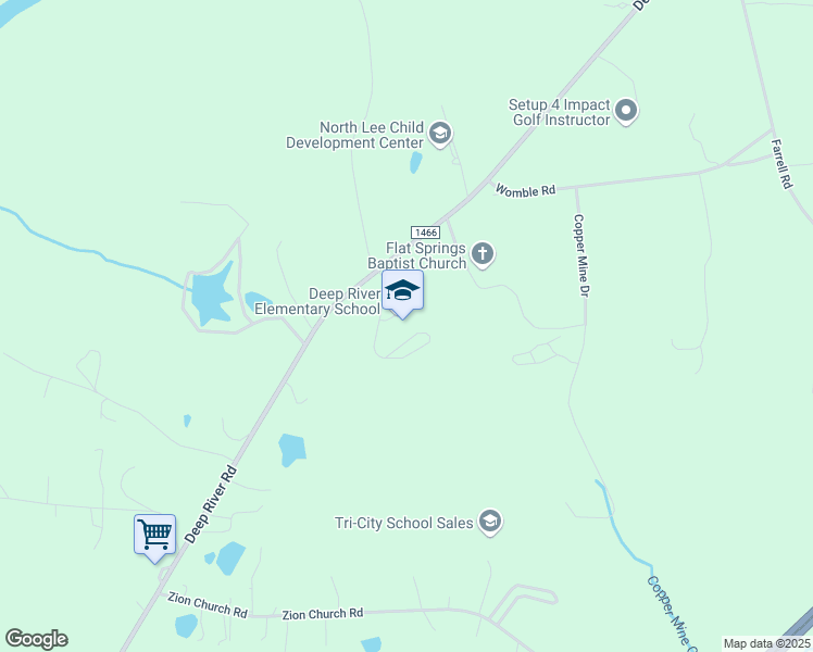 map of restaurants, bars, coffee shops, grocery stores, and more near 4000 Deep River Road in Sanford