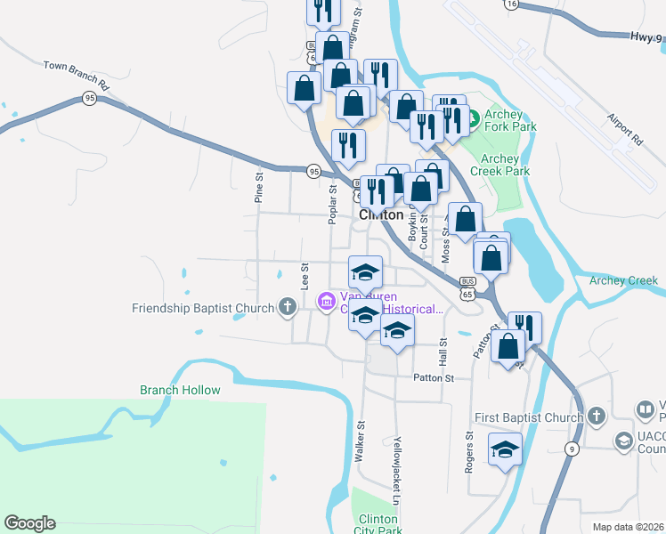 map of restaurants, bars, coffee shops, grocery stores, and more near 158 Stephens Street in Clinton