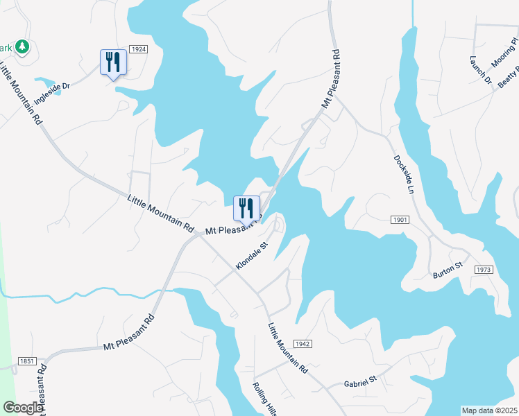 map of restaurants, bars, coffee shops, grocery stores, and more near 7150 Nancy Lee Circle in Lake Norman of Catawba