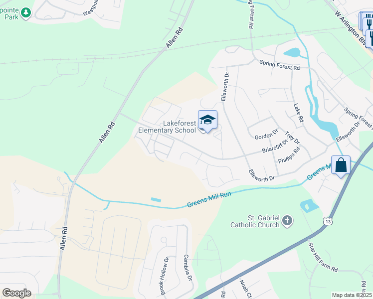 map of restaurants, bars, coffee shops, grocery stores, and more near 3320 Pacolet Drive in Greenville
