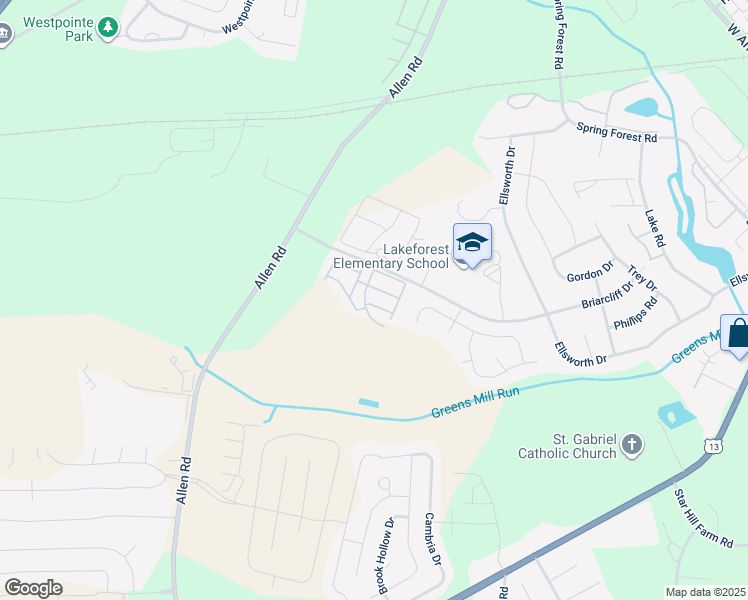 map of restaurants, bars, coffee shops, grocery stores, and more near 136 Chandler Drive in Greenville