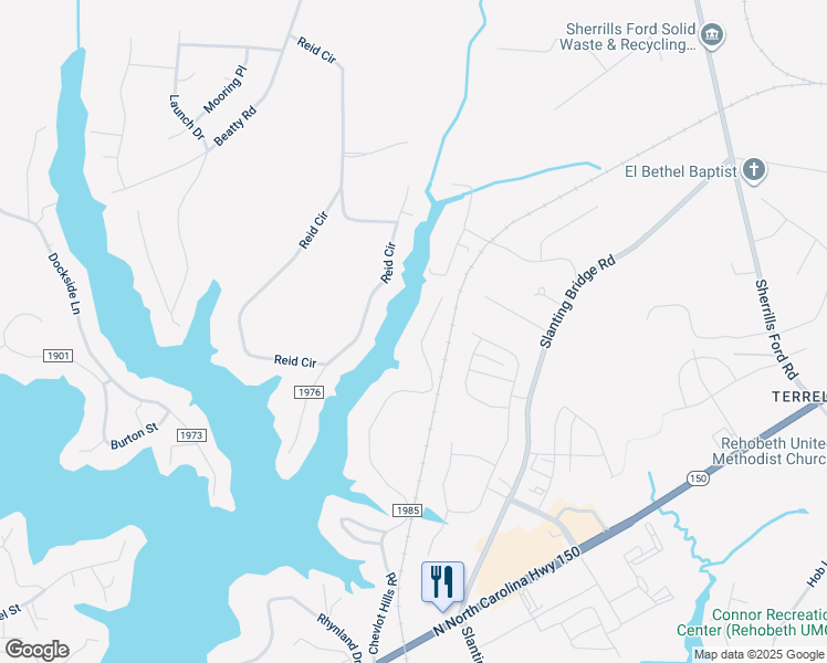 map of restaurants, bars, coffee shops, grocery stores, and more near 3663 Chevlot Hills Road in Sherrills Ford