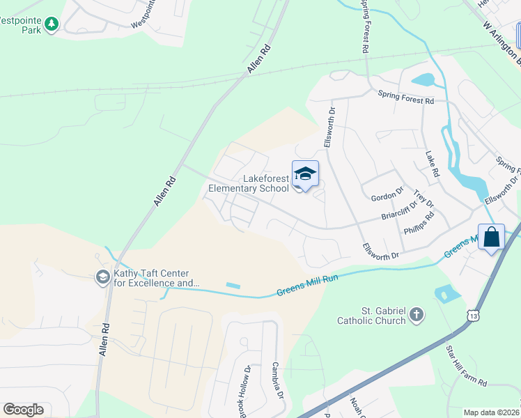 map of restaurants, bars, coffee shops, grocery stores, and more near 3325 Briarcliff Drive in Greenville