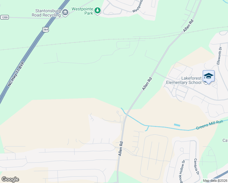 map of restaurants, bars, coffee shops, grocery stores, and more near 1910 Allen Road in Greenville