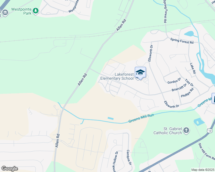 map of restaurants, bars, coffee shops, grocery stores, and more near 201 Fosbury Way in Greenville