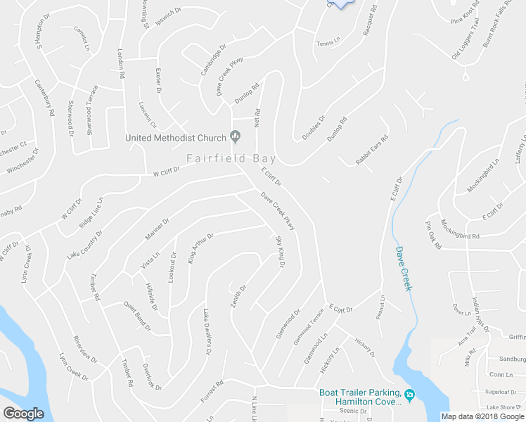 map of restaurants, bars, coffee shops, grocery stores, and more near 113 Sky King Drive in Fairfield Bay