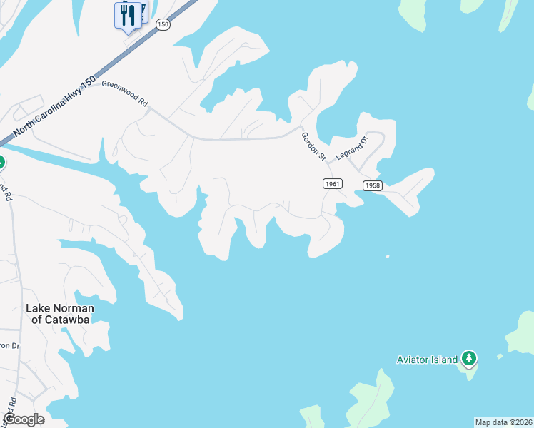 map of restaurants, bars, coffee shops, grocery stores, and more near 3802 State Road 1961 in Lake Norman of Catawba