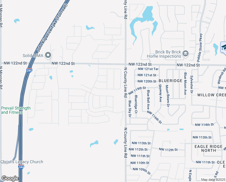 map of restaurants, bars, coffee shops, grocery stores, and more near 9024 Northwest 119th Street in Yukon