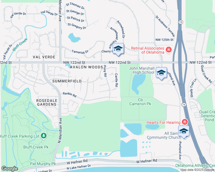 map of restaurants, bars, coffee shops, grocery stores, and more near 4200 Wind Chime Drive in Oklahoma City
