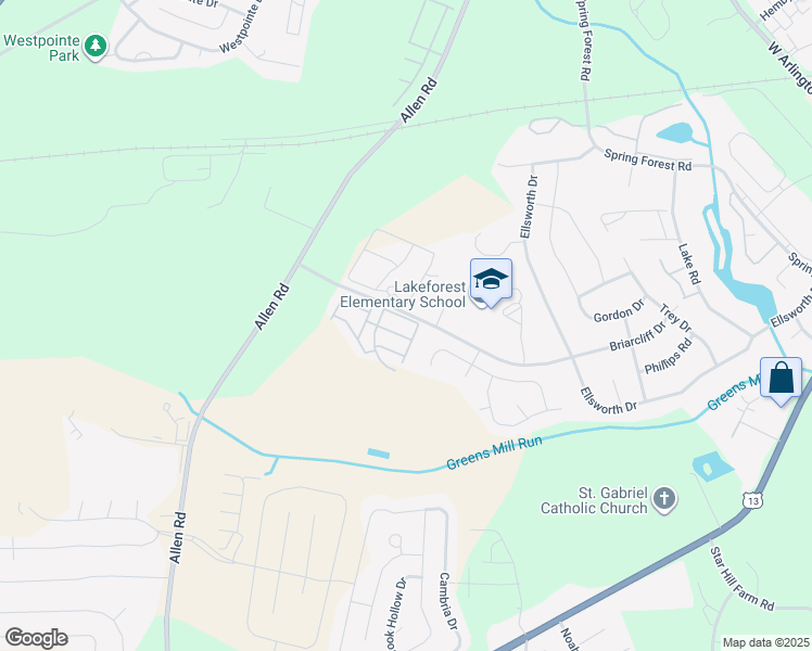 map of restaurants, bars, coffee shops, grocery stores, and more near 3325 Briarcliff Drive in Greenville