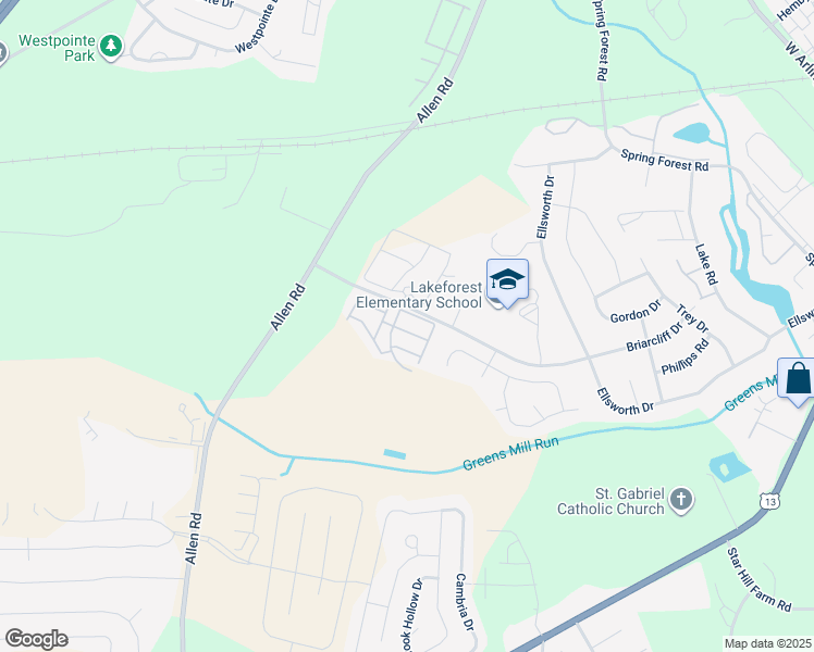 map of restaurants, bars, coffee shops, grocery stores, and more near 101 Fosbury Way in Greenville