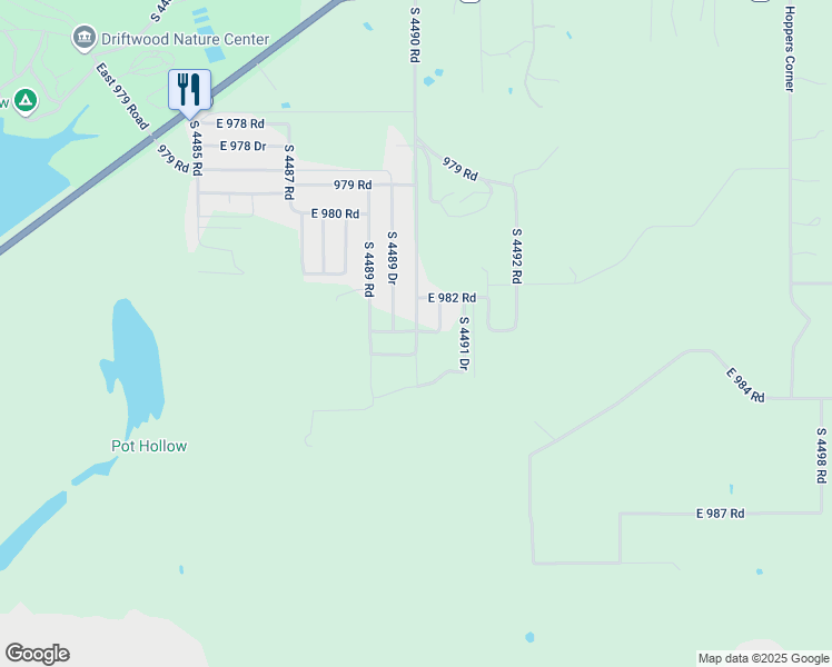 map of restaurants, bars, coffee shops, grocery stores, and more near 98155 South 4490 Road in Vian