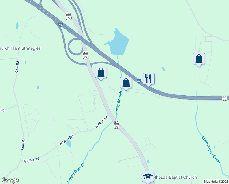 map of restaurants, bars, coffee shops, grocery stores, and more near in Clayton