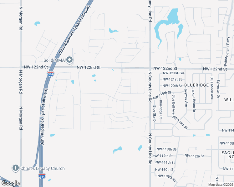 map of restaurants, bars, coffee shops, grocery stores, and more near 9141 Northwest 119th Street in Yukon